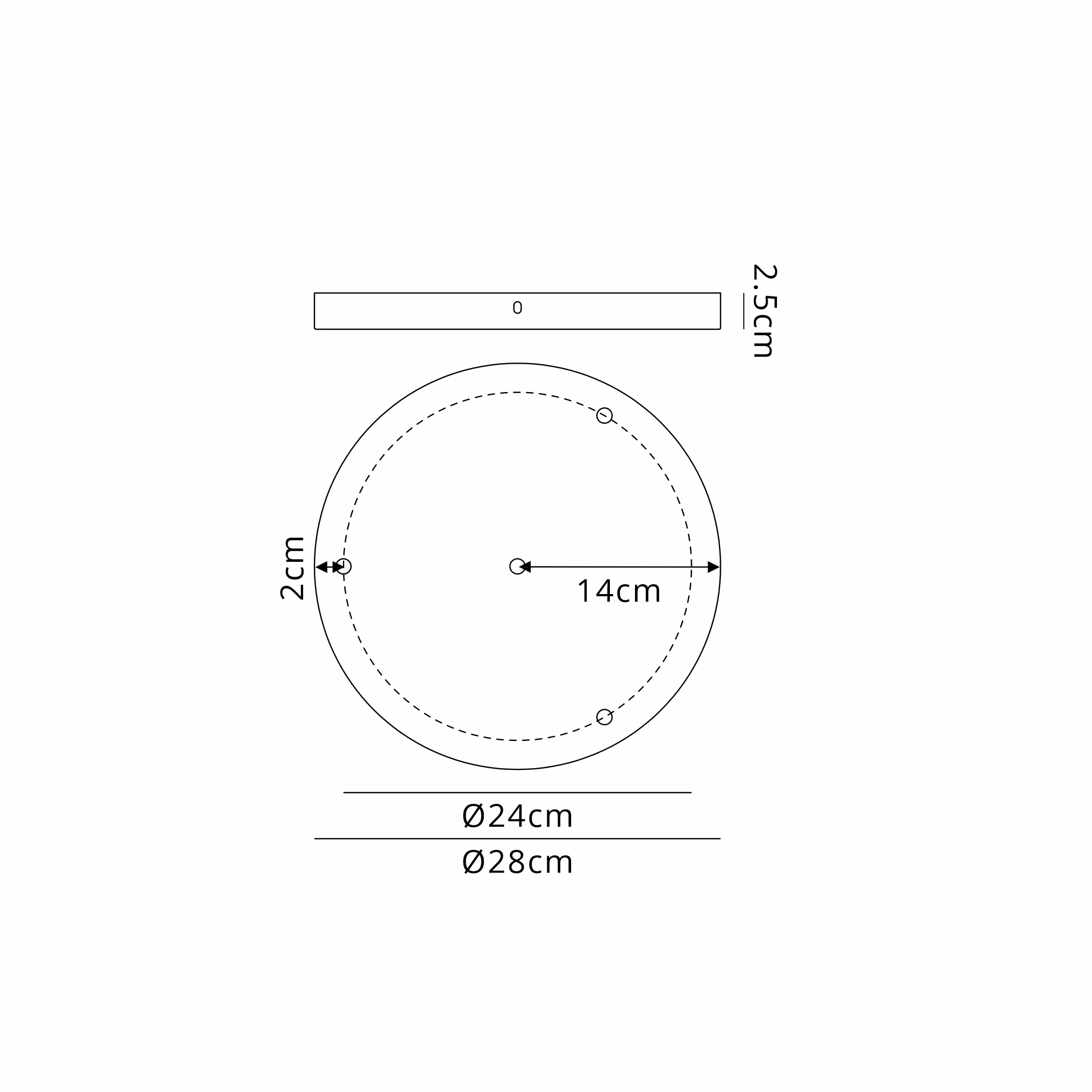 Hayes 4 Hole 28cm Round Ceiling Plate Brass D0829BR  Deco Hayes Brass